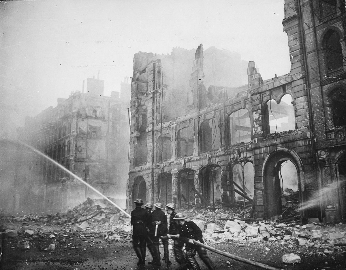 Fireman working during the Blitz